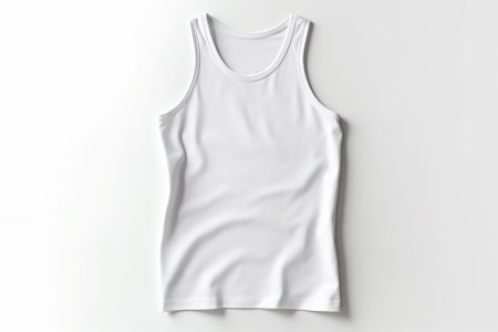Blank white sleeveless t-shirt mockup, 3D renderingの素材