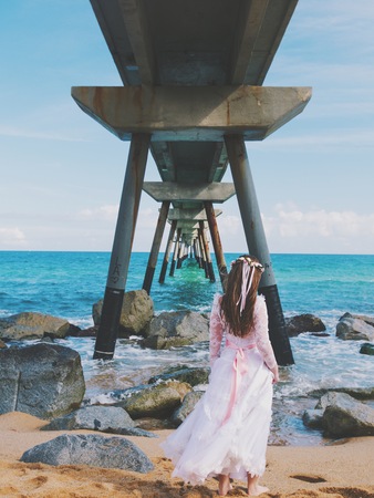Small seaside angelの写真素材