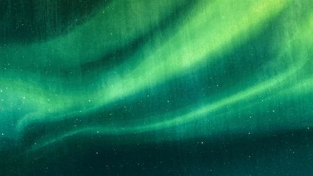 Green abstract background with some smooth lines in it and some stars in itの素材