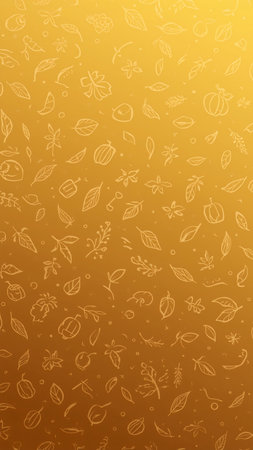 Autumn background with leaves. Seamless pattern. Vector.の素材