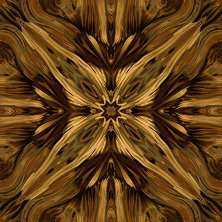 Seamless abstract pattern, symmetrical, intricate and colorful in brownの素材