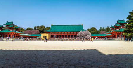 Japanese temple courtyardのeditorial素材