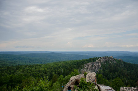Mountain landscape from the topの写真素材