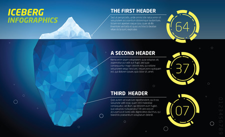 Iceberg infographics. Structure design, ice and water, sea vector illustrationのイラスト素材
