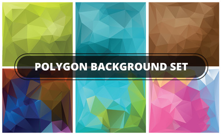 Abstract Geometric backgrounds. Polygonal vector design. Polygon background set.のイラスト素材