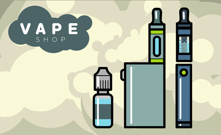 Electronic cigarettes vape vapor vaporizers Vector illustrationのイラスト素材