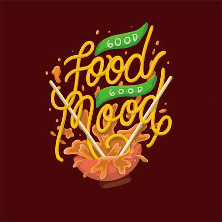 food vector illustration design Good Food Good Moodのイラスト素材