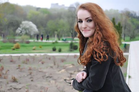 Redhead girlの写真素材