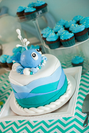 Wedding cake sitting  on the table at a wedding dayの写真素材