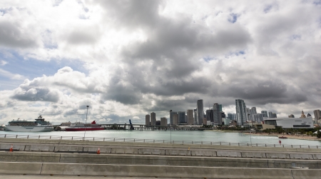 Miami skyline at daytimeの写真素材