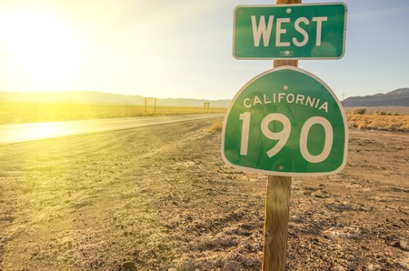 West California 190 signboard,Death Valley