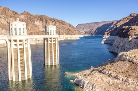 Hoover Dam on the border of Arizona and Nevadaのeditorial素材