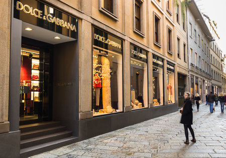 Dolce   Gabbana store in Via della spiga  Milan, February 9, 2014のeditorial素材