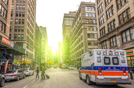 NEW YORK - NOVEMBER 21, 2012:  New York Presbyterian Hospital van during service. The hospital is a...