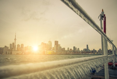 Toronto skyline in winterの写真素材