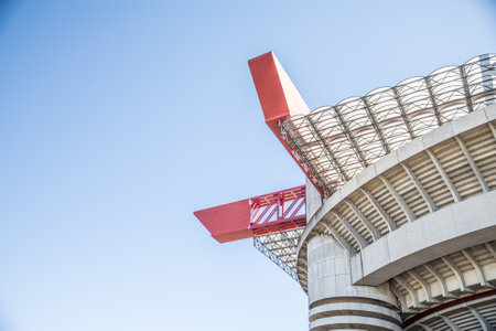 MILAN,ITALY - MARCH 27, 2015: Meazza stadium in Milan.In Meazza stadium,also known as San Siro stadium, play two soccer teams: Milan AC and Inter.のeditorial素材