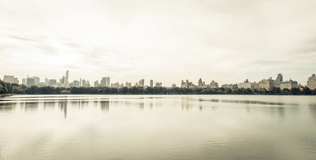 minimal image of the new york skyline from central park areaの写真素材