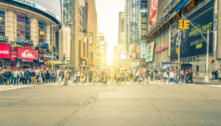 New york, Time square. 27th september, 2015. Time square cross. Times Square is a major commercial intersection and neighborhood in Midtown Manhattan, New York City, at the junction of Broadway and Seventh Avenueのeditorial素材