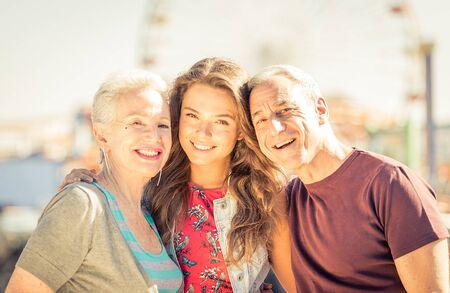 Happy family portrait in Santa monica, Los angeles