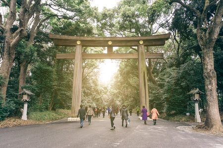Yoyogi park in Harajuku districtのeditorial素材