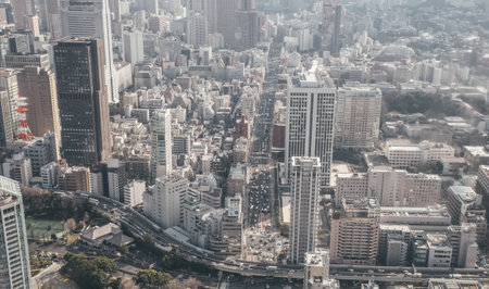 Tokyo aerial viewのeditorial素材
