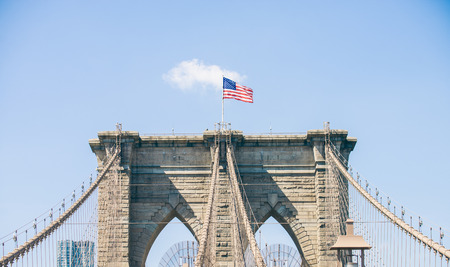 Brooklyn Bridge arch in New Yorkの写真素材