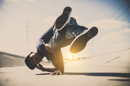 Two bbys ding some stunts - Street artist breakdancing outdrs