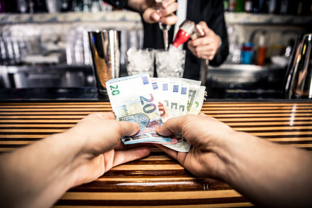 Flair bartender in actionの写真素材