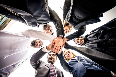 Arabic and western business people portrait. Motivational conceptの写真素材