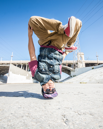 Two bbys ding some stunts - Street artist breakdancing outdrs