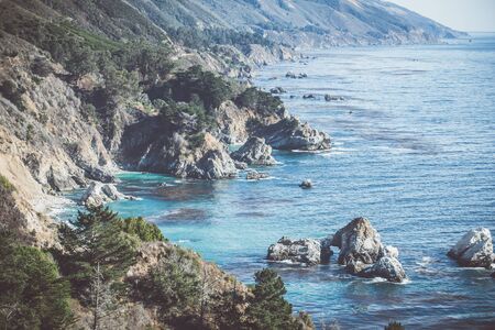 Landscape around big sur, with cliffs and ocean view