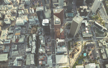 Los angeles aerial view from helicopterの写真素材
