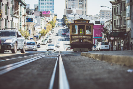 San francisco,California, Usa. October 9th 2016. Downtown in San francisco. It is the cultural, commercial, and financial center of Northern California and the only consolidated city-county in California.のeditorial素材