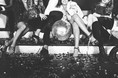 Party people celebrating in the clubの写真素材