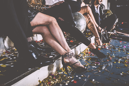 Party people celebrating in the clubの写真素材