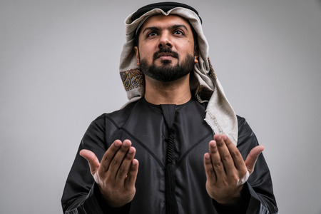 Arabic handsome man studio portraitsの写真素材