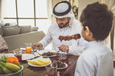 Arabic happy family lifestyle moments at homeの写真素材