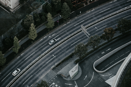 Street view from above in Tokyo
