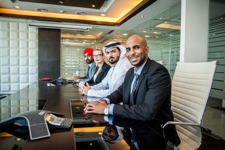 Multicultural business people meeting and talking about business - Multiracial business team meetingの写真素材