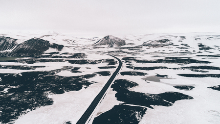 Icelandic panoramas, aerial view on the landsの写真素材