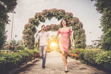 Couple in love on a romantic dateの写真素材