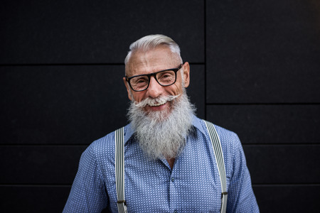Handsome senior man portrait - Youthful and stylish man in the sixties, concepts about lifestyle,...