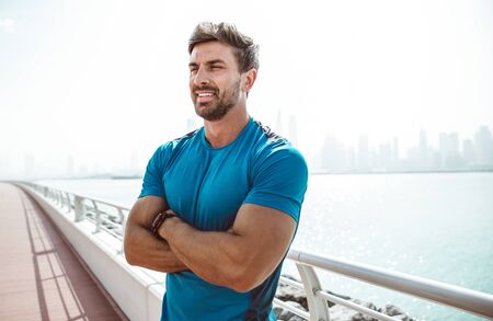 man doing work out and different exercises outdoor