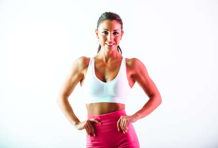 Fit woman studio portraitsの写真素材