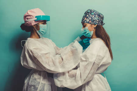 2020 heroes. Image with medical staff, nurses and doctors. Concept about health care and medicineの写真素材