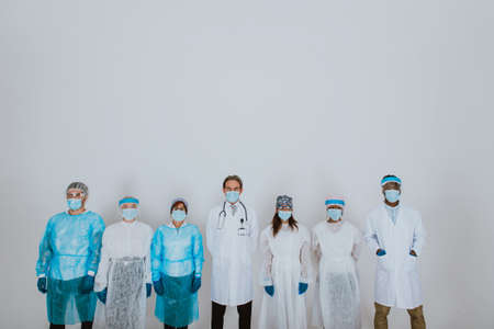 2020 heroes. Image with medical staff, nurses and doctors. Concept about health care and medicine
