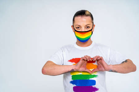 Transgender fighting for lgbtq community rights - Transsexual male portrait, conceptual support for...