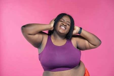 Young woman making pilates and functional training at the gym. Concept about sport, fitness and weight lossの写真素材