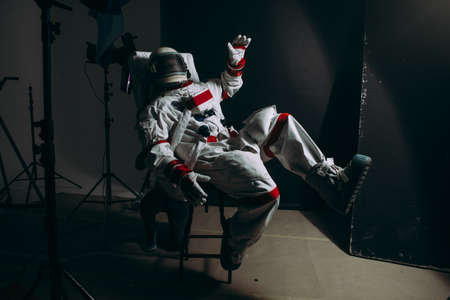 Abstract concept of an astronaut lost in the space
