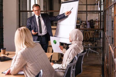 Multiethnic corporate business team meeting in the office for a strategic marketing plan - Office...